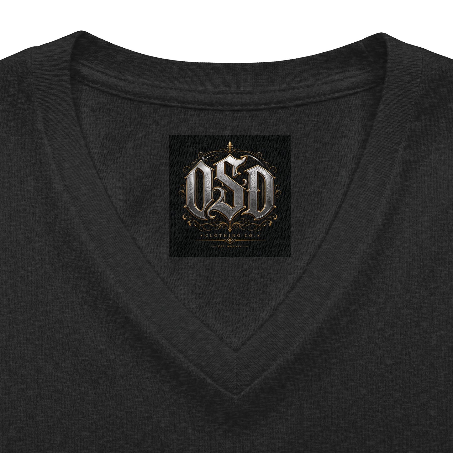 Women’s V-Neck Tee — Gothic Rose Dagger Heart Graphic