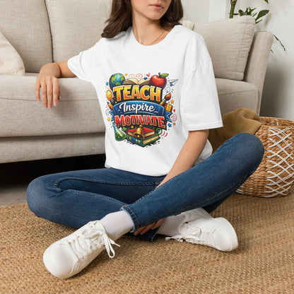 Teacher "Teach Inspire Motivate" T-Shirt — Colorful School Education Tee