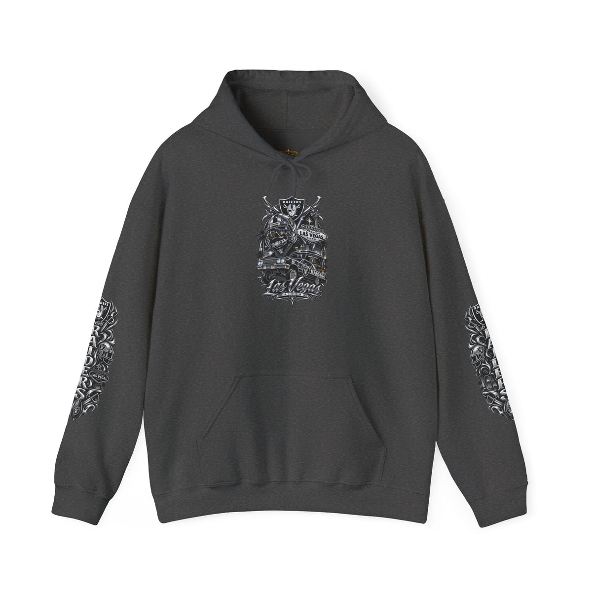 Las Vegas Raider Hoodie — Raider Graphic Pullover with Sleeve Art