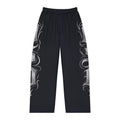 Gothic Script Women's Pajama Pants – Black Side Lettering Lounge Pants