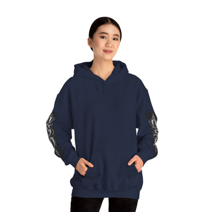Graphic Hoodie — Gothic "OSD" Logo Pullover with Sleeve Panels