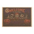 Halloween Skeletons ‘Welcome If You Dare’ Doormat – Spooky Pumpkin Porch Mat