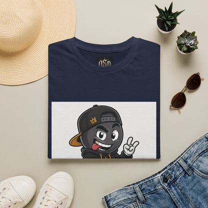 Character Graphic T‑Shirt — Cartoon Peace Sign Streetwear Tee