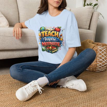 Teacher "Teach Inspire Motivate" T-Shirt — Colorful School Education Tee