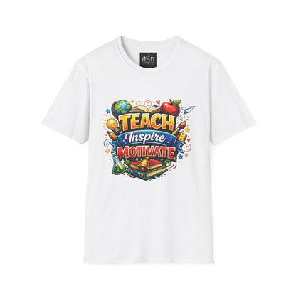 Teacher "Teach Inspire Motivate" T-Shirt — Colorful School Education Tee