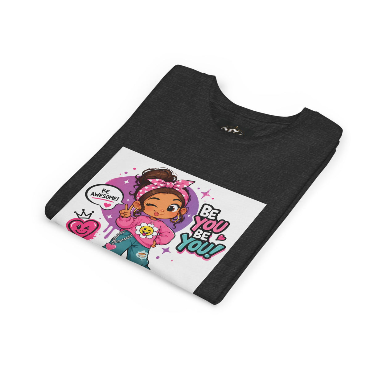 Youth Tee — "Be You Be You" Cute Empowerment Girl Graphic T-Shirt