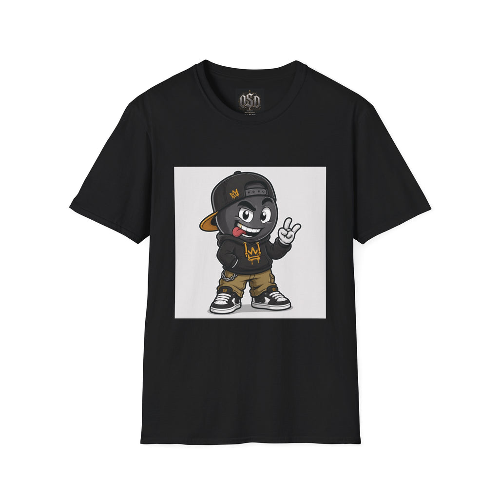 Character Graphic T‑Shirt — Cartoon Peace Sign Streetwear Tee