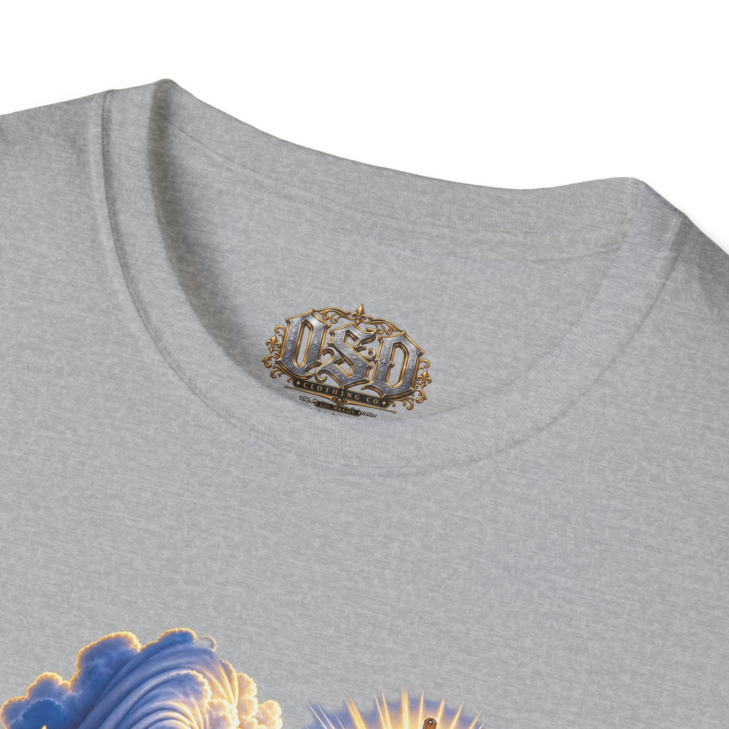 Christian Heaven Car Tribute T-Shirt — Guardian Angel, Cross & Dove T Shirt