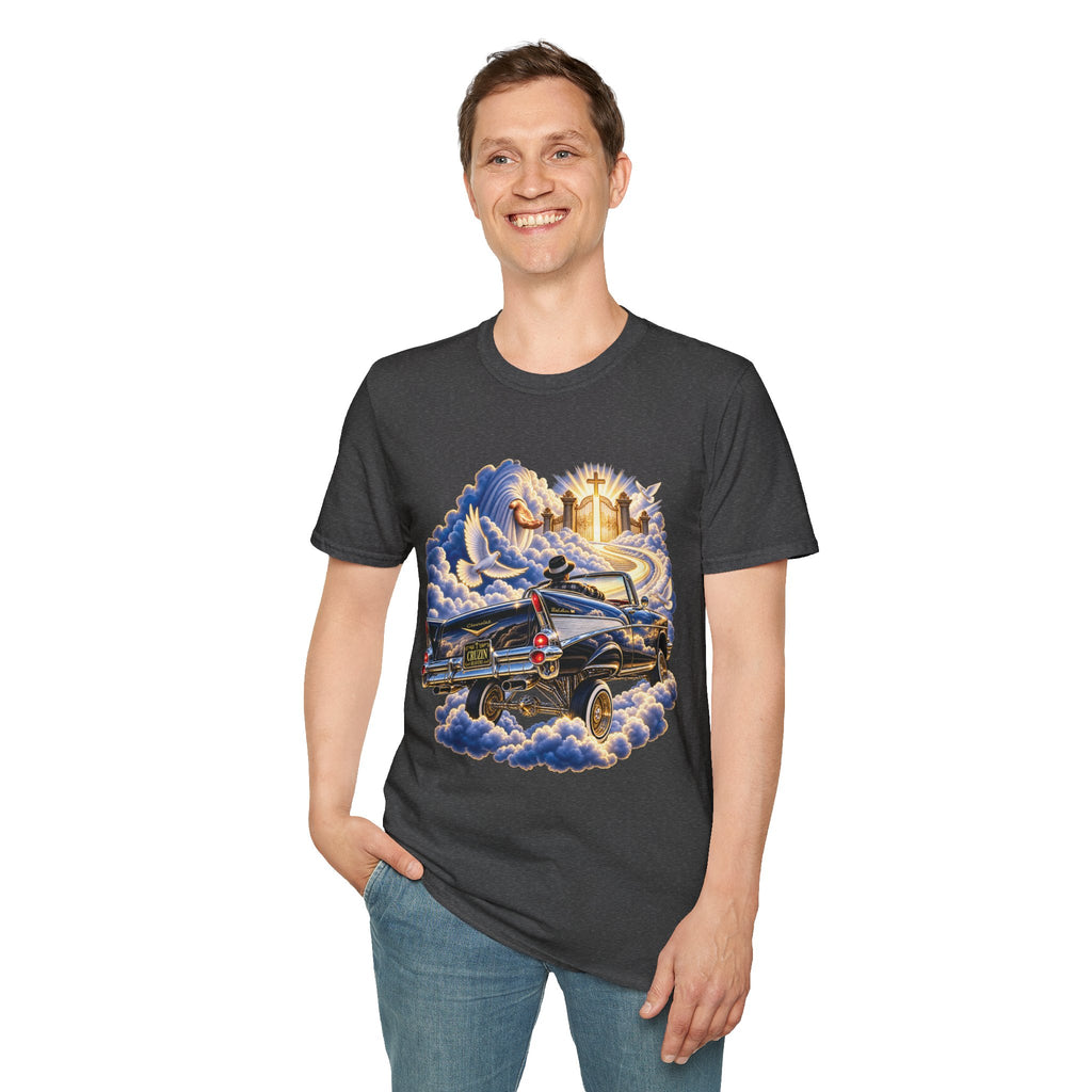 Christian Heaven Car Tribute T-Shirt — Guardian Angel, Cross & Dove T Shirt