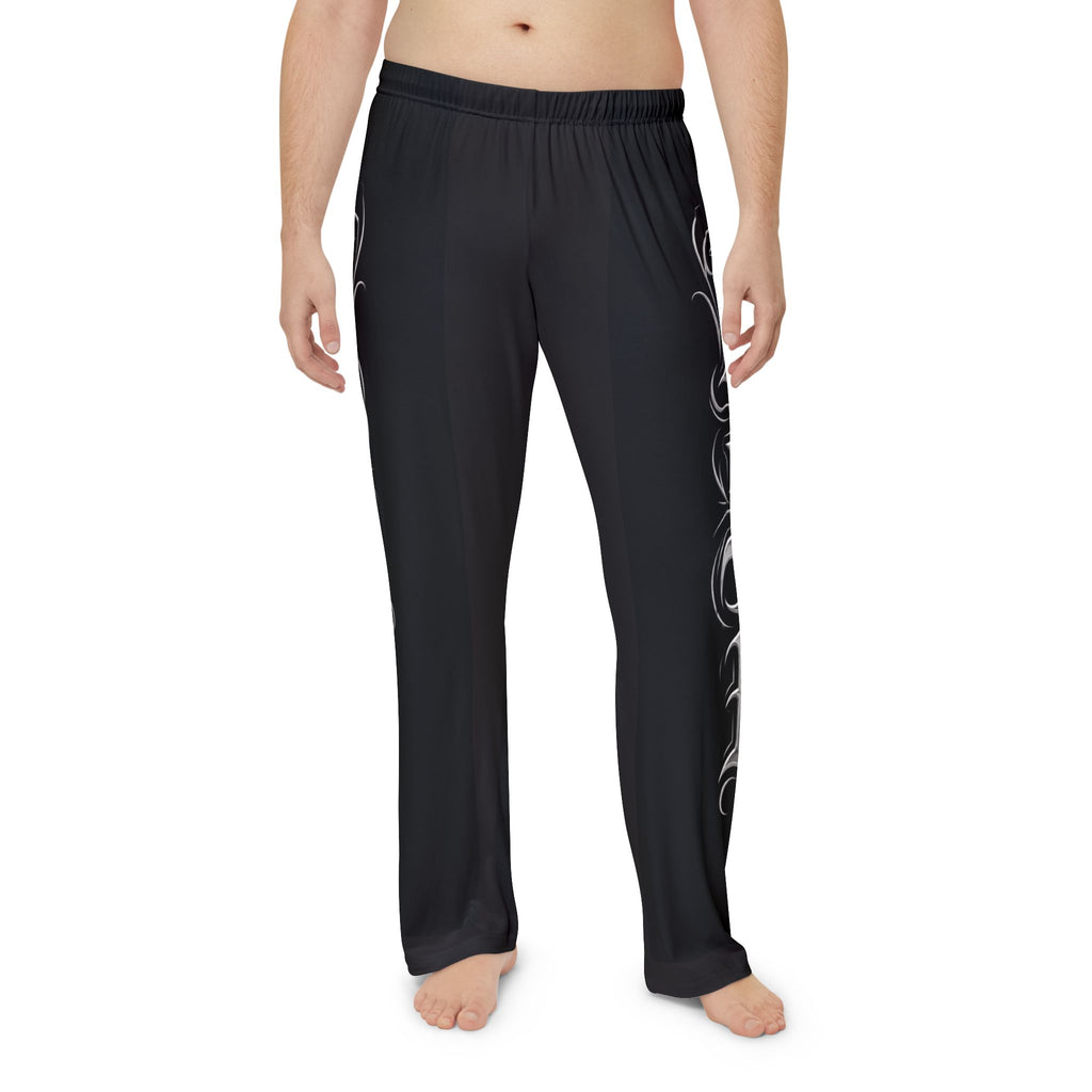 Gothic Script Lounge Pants — Men's Printed Pajama Trousers