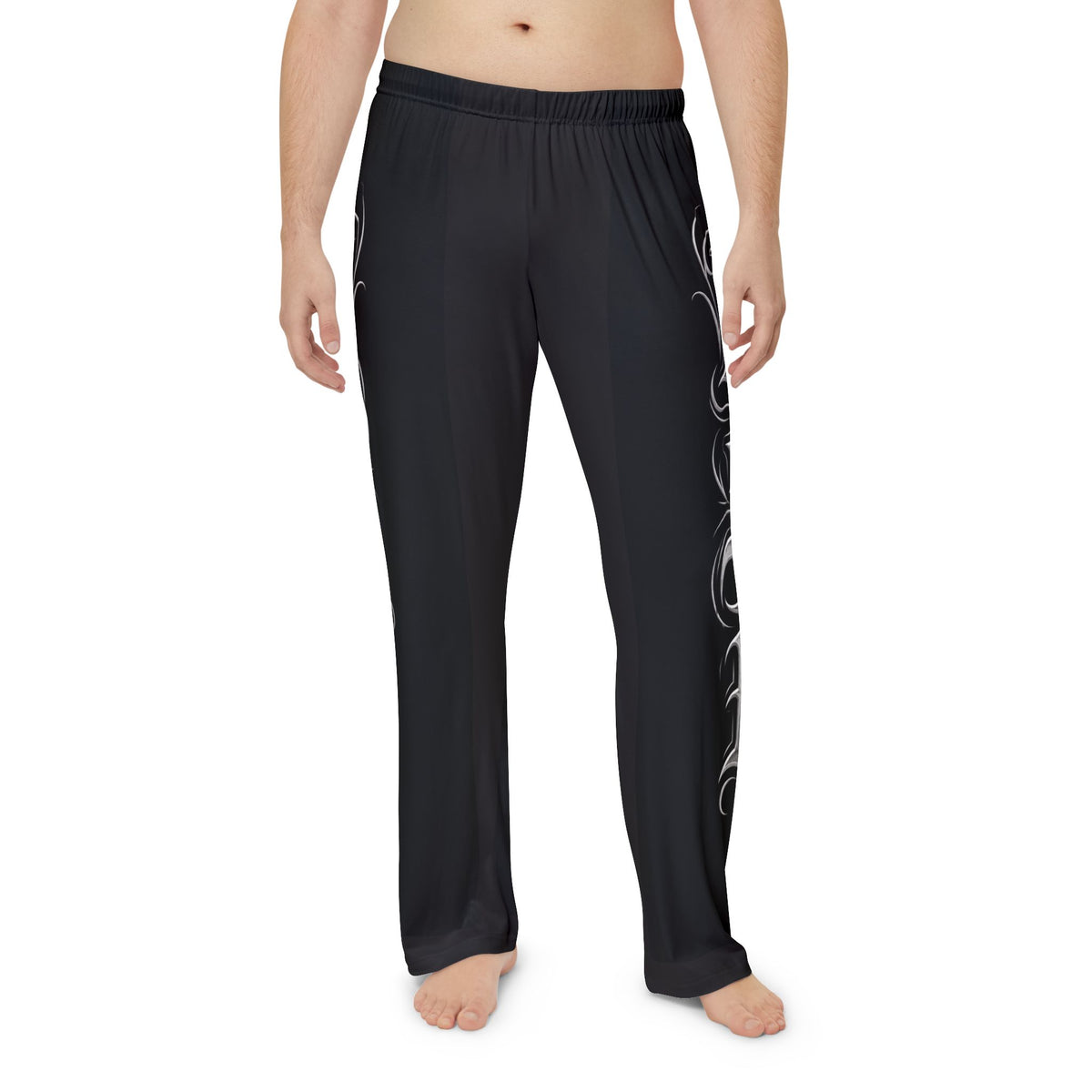 Gothic Script Lounge Pants — Men's Printed Pajama Trousers