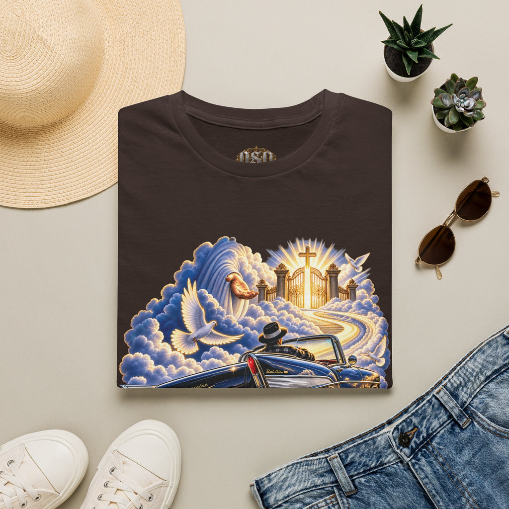 Christian Heaven Car Tribute T-Shirt — Guardian Angel, Cross & Dove T Shirt