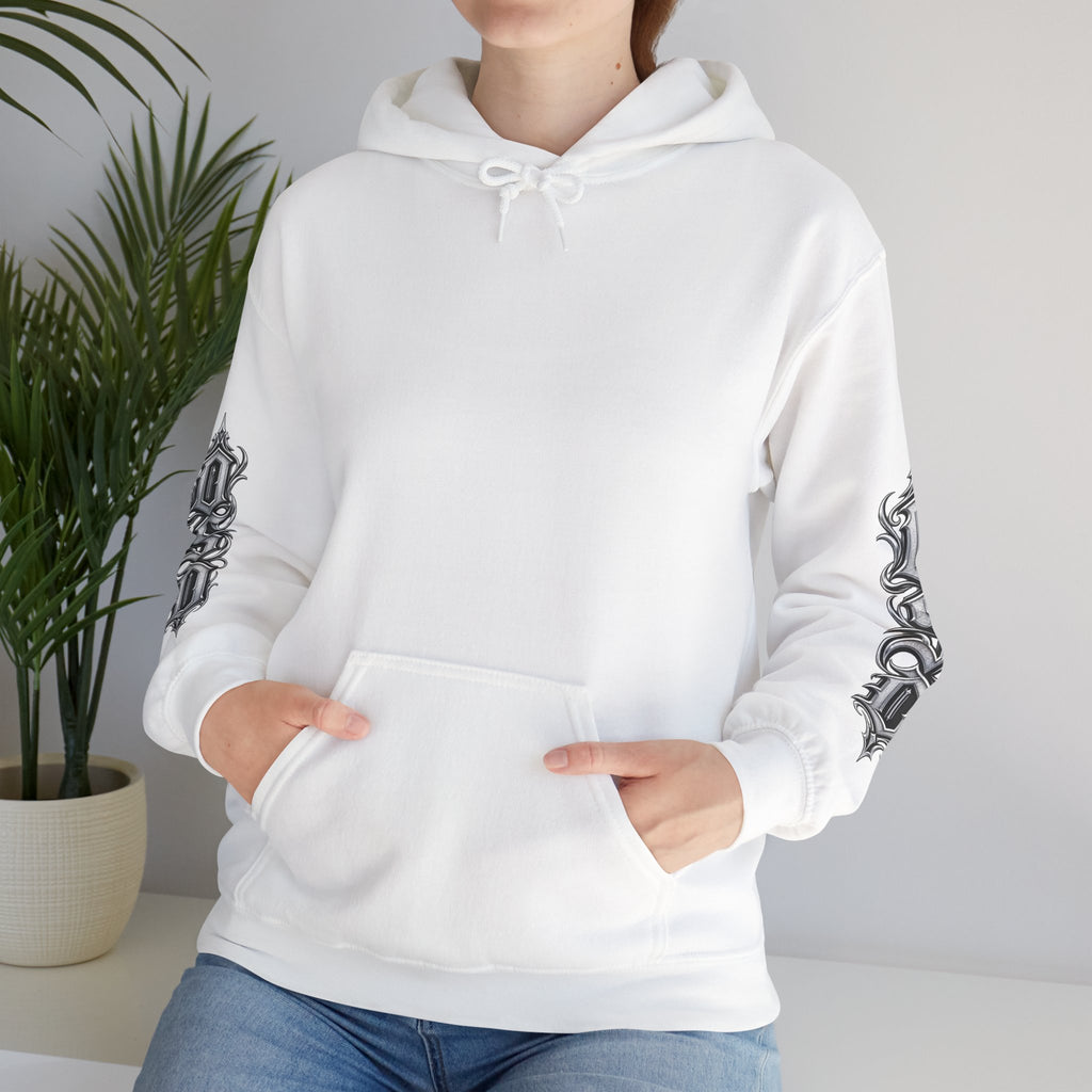 Hoodie — Ornate Gothic "OSD" Logo Sleeve & Back Streetwear Hoodie