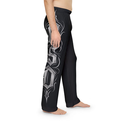 Gothic Script Lounge Pants — Men's Printed Pajama Trousers