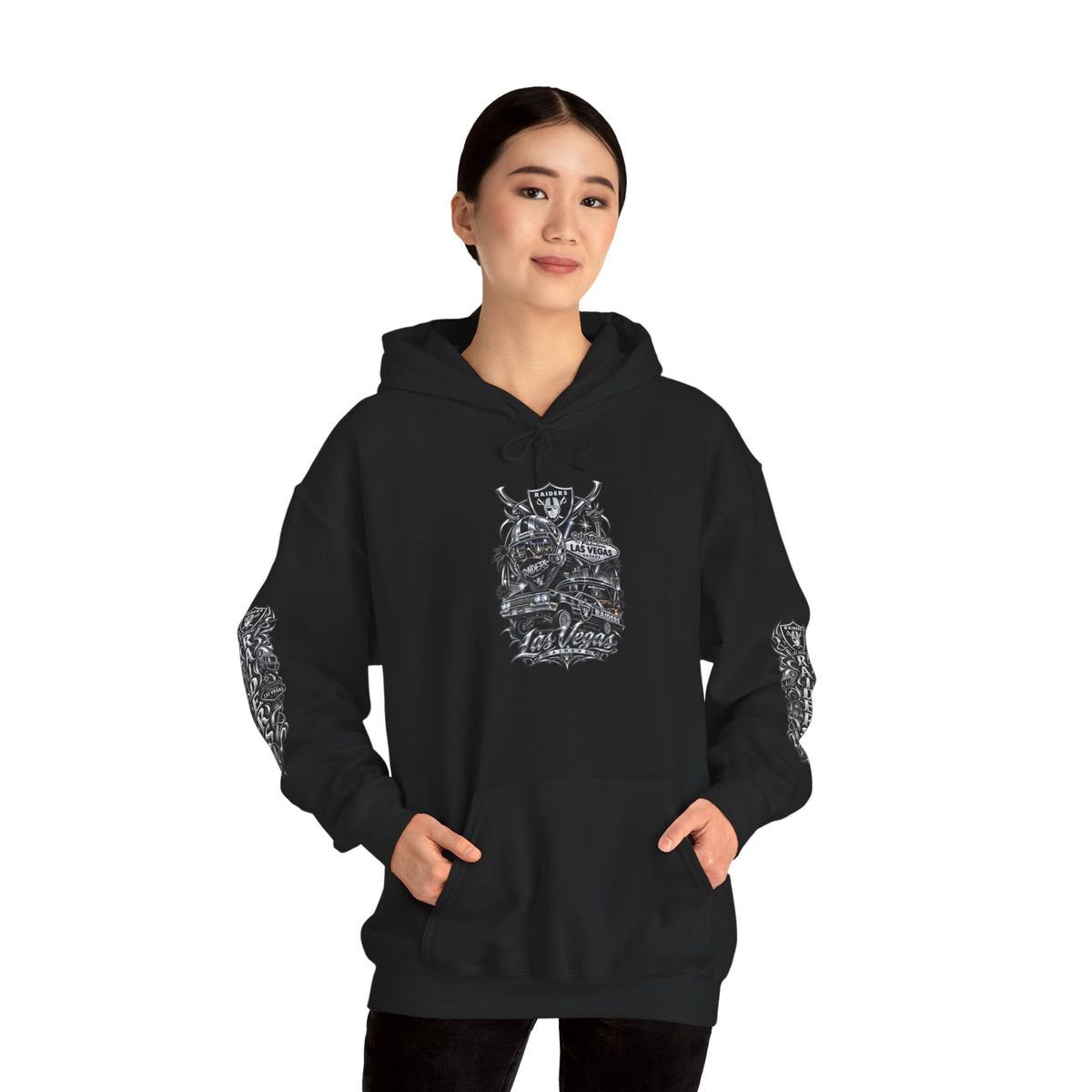 Las Vegas Raider Hoodie — Raider Graphic Pullover with Sleeve Art