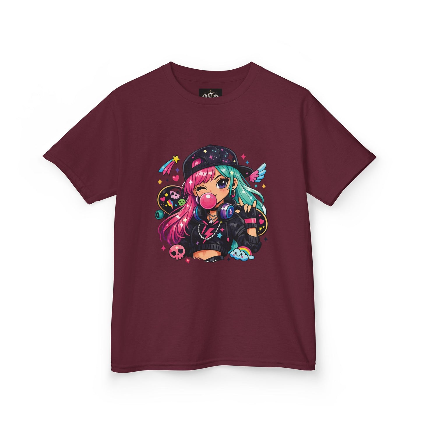 Kids Anime Gamer Tee — Colorful Kawaii Girl Graphic