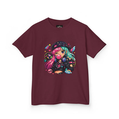 Kids Anime Gamer Tee — Colorful Kawaii Girl Graphic