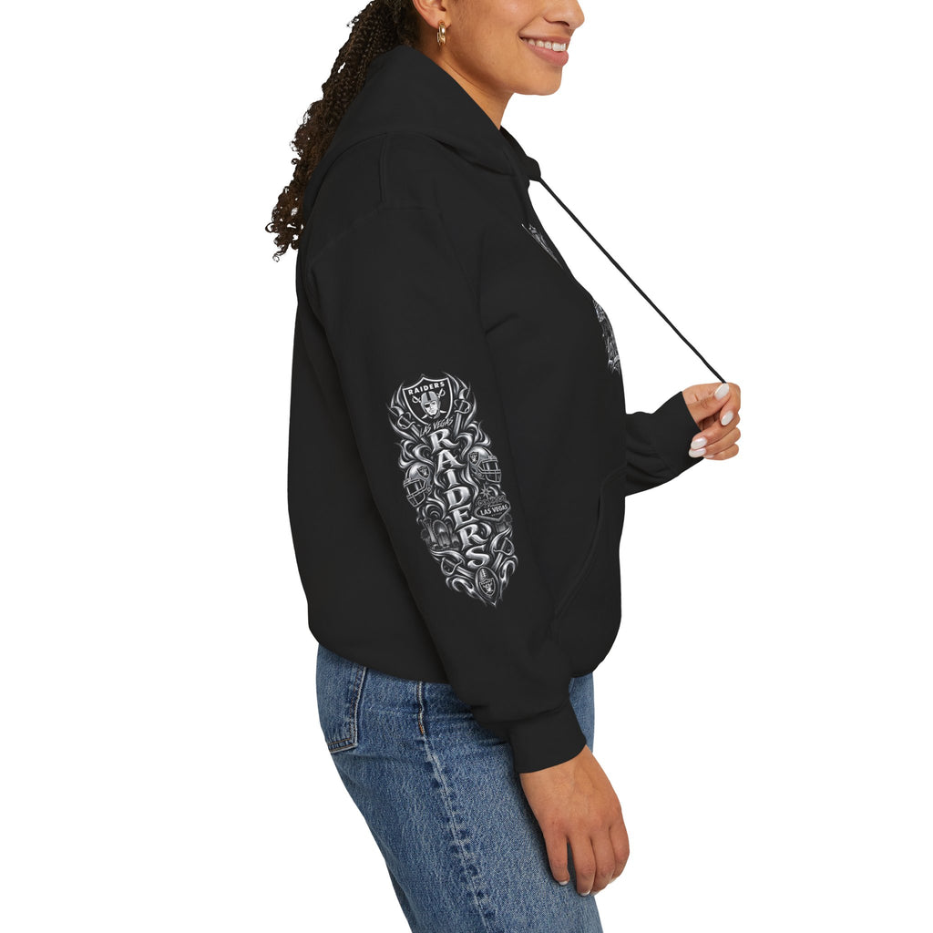 Las Vegas Raider Hoodie — Raider Graphic Pullover with Sleeve Art