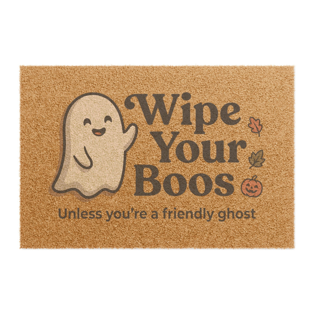 Wipe Your Boos Halloween Doormat — Funny Ghost Fall Welcome Mat
