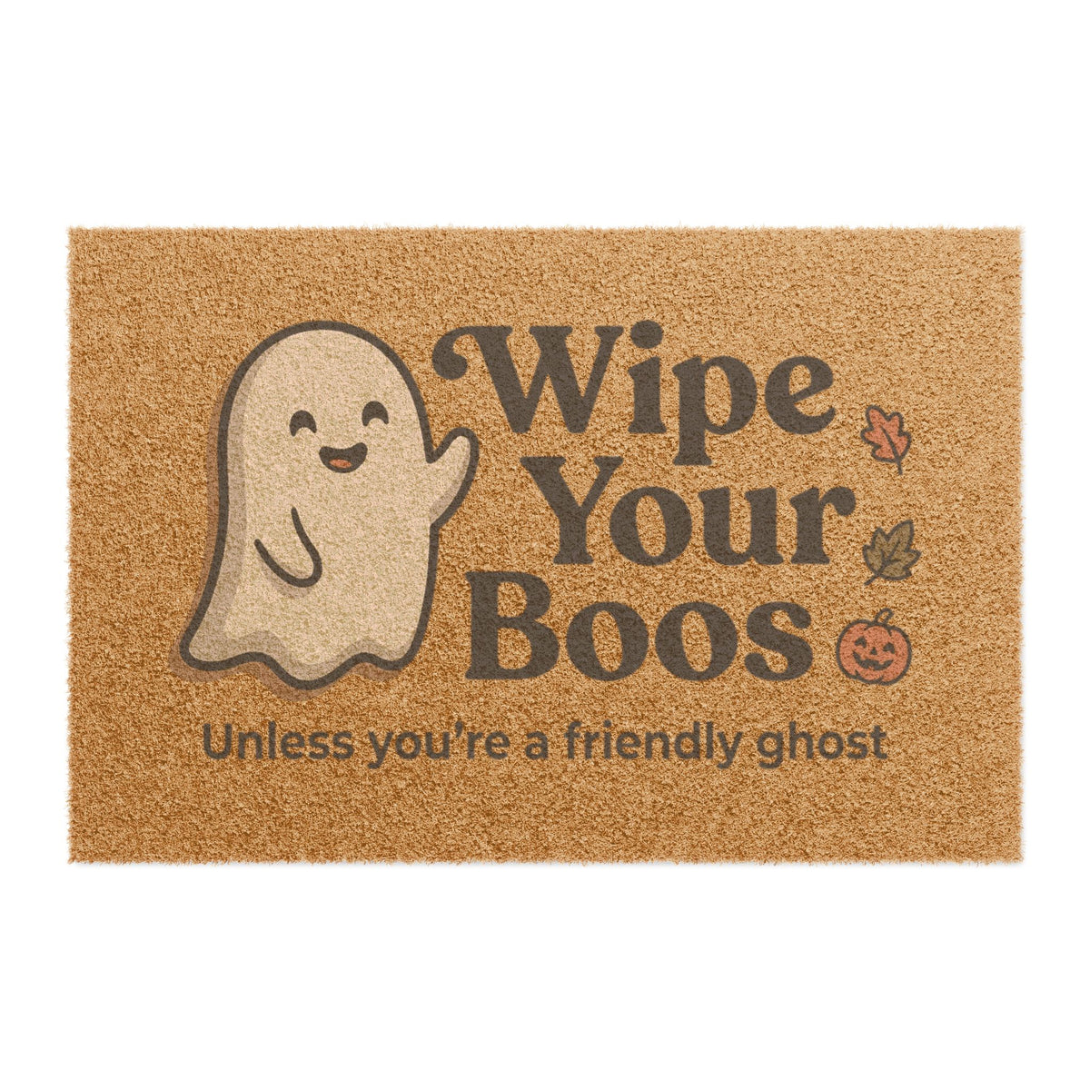 Wipe Your Boos Halloween Doormat — Funny Ghost Fall Welcome Mat