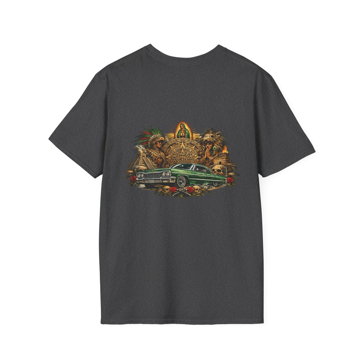 Classic White T-Shirt  Aztec Print - Minimalist Casual Tee