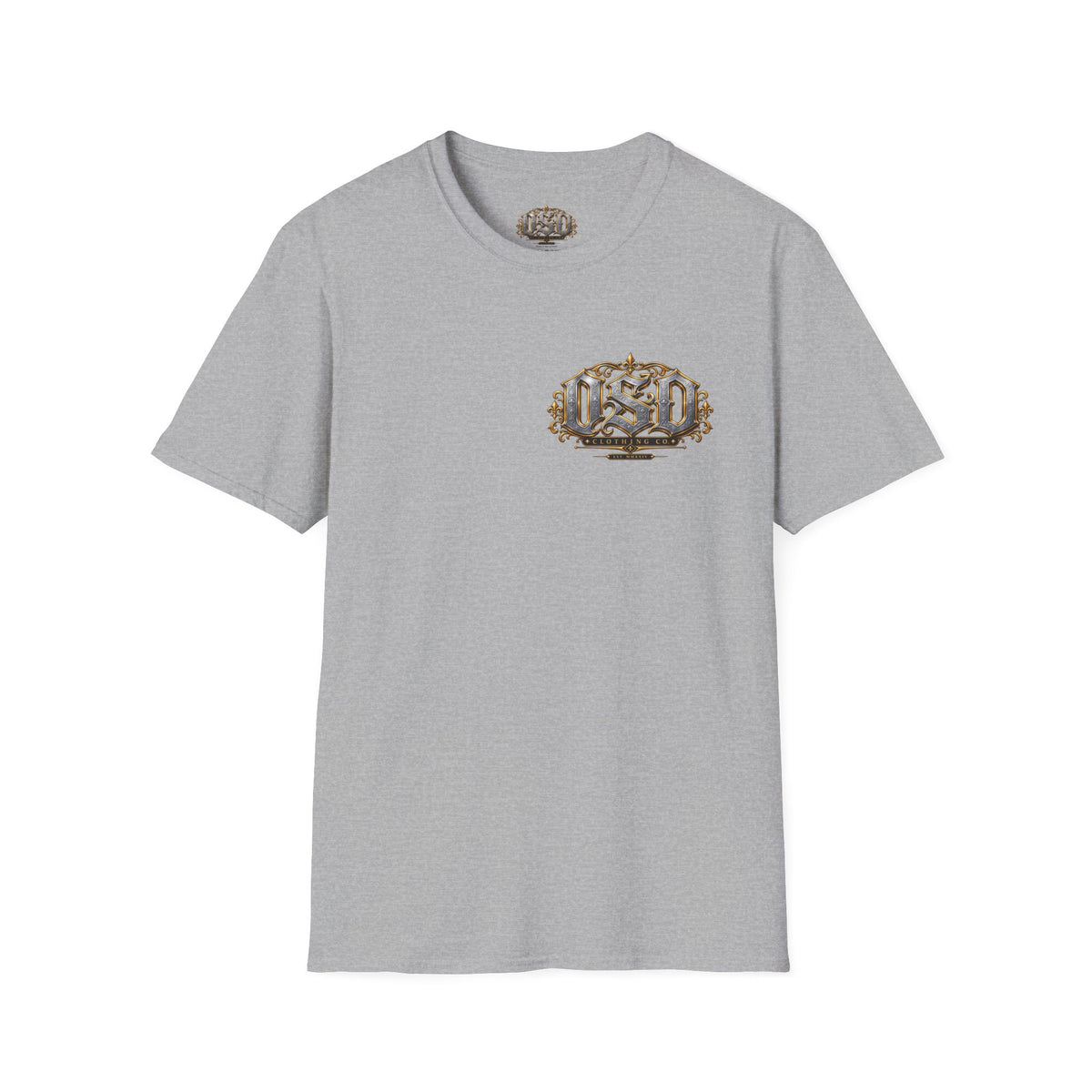 OSD Gothic Logo T-Shirt — Vintage Ornate Crest Tee