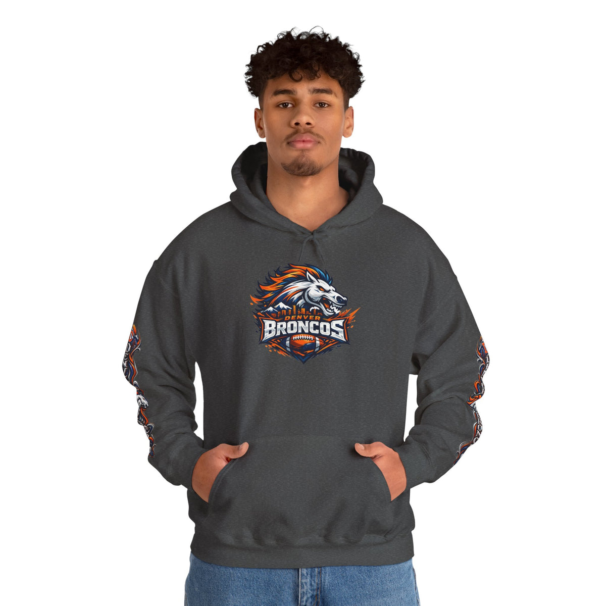 Broncos Fierce Hoodie — Team Logo Sleeve Pullover