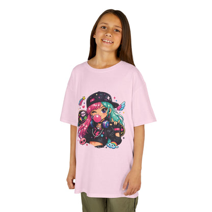 Kids Anime Gamer Tee — Colorful Kawaii Girl Graphic