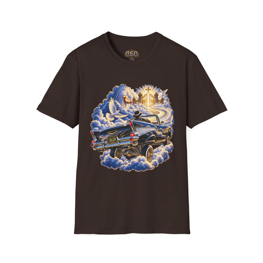 Christian Heaven Car Tribute T-Shirt — Guardian Angel, Cross & Dove T Shirt