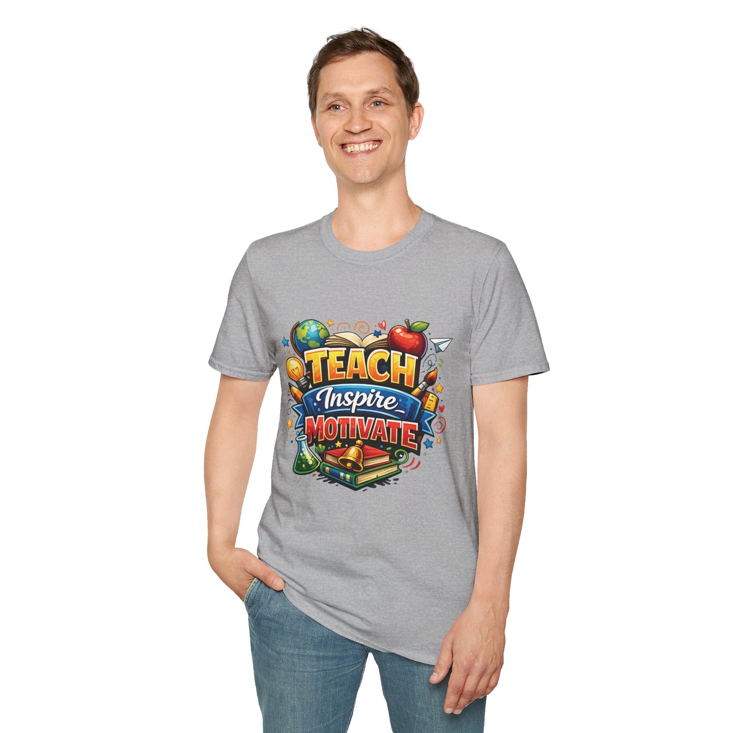 Teacher "Teach Inspire Motivate" T-Shirt — Colorful School Education Tee