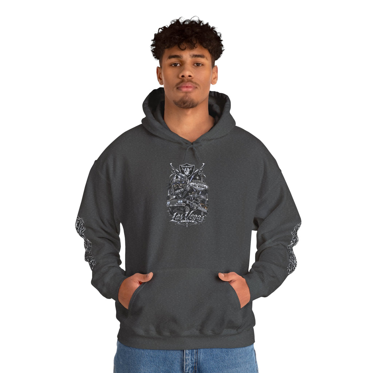 Las Vegas Raider Hoodie — Raider Graphic Pullover with Sleeve Art