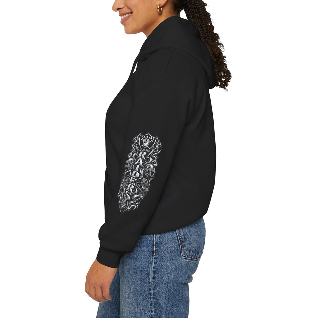 Las Vegas Raider Hoodie — Raider Graphic Pullover with Sleeve Art