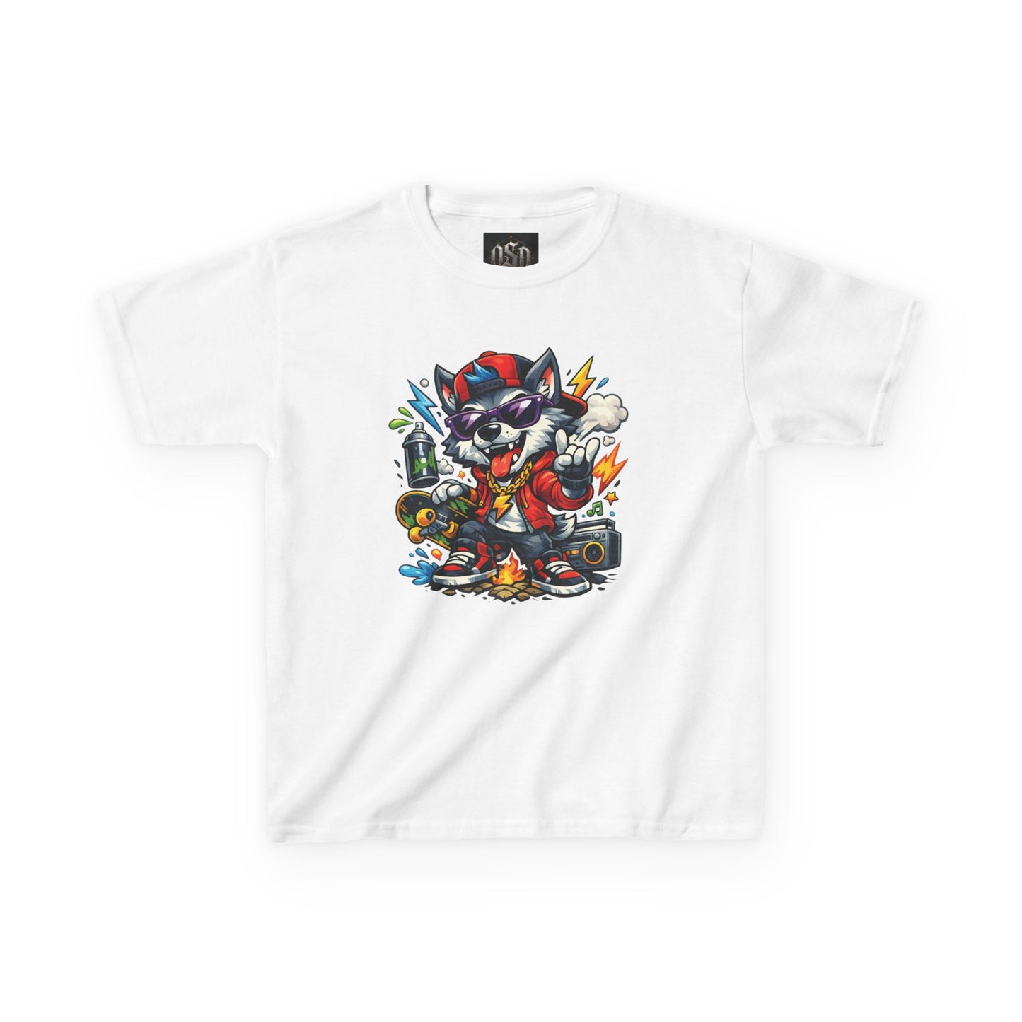 Kid's Cool Wolf Graphic Tee — Cool Music Festival Shirt for Kids