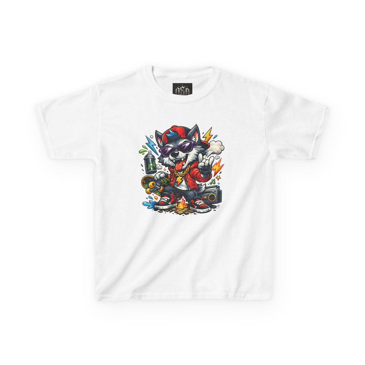 Kid's Cool Wolf Graphic Tee — Cool Music Festival Shirt for Kids