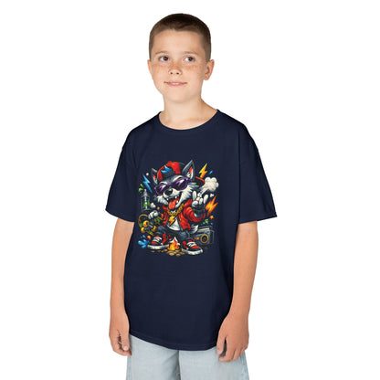 Kid's Cool Wolf Graphic Tee — Cool Music Festival Shirt for Kids