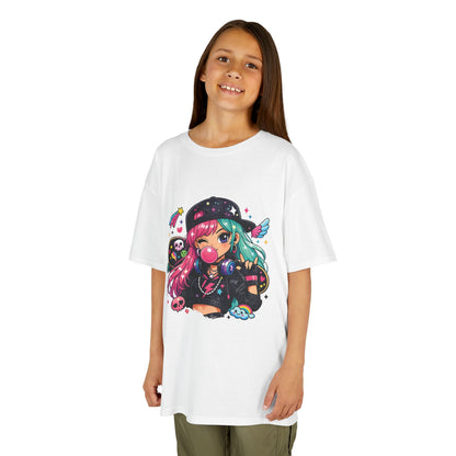 Kids Anime Gamer Tee — Colorful Kawaii Girl Graphic