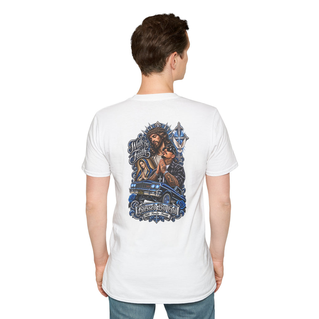 Jesus Prays T-Shirt – Faith, Cross & Blessed Are the Merciful Graphic Tee