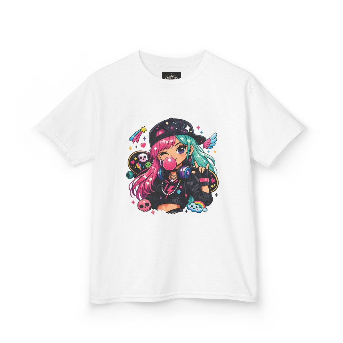 Kids Anime Gamer Tee — Colorful Kawaii Girl Graphic