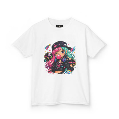 Kids Anime Gamer Tee — Colorful Kawaii Girl Graphic