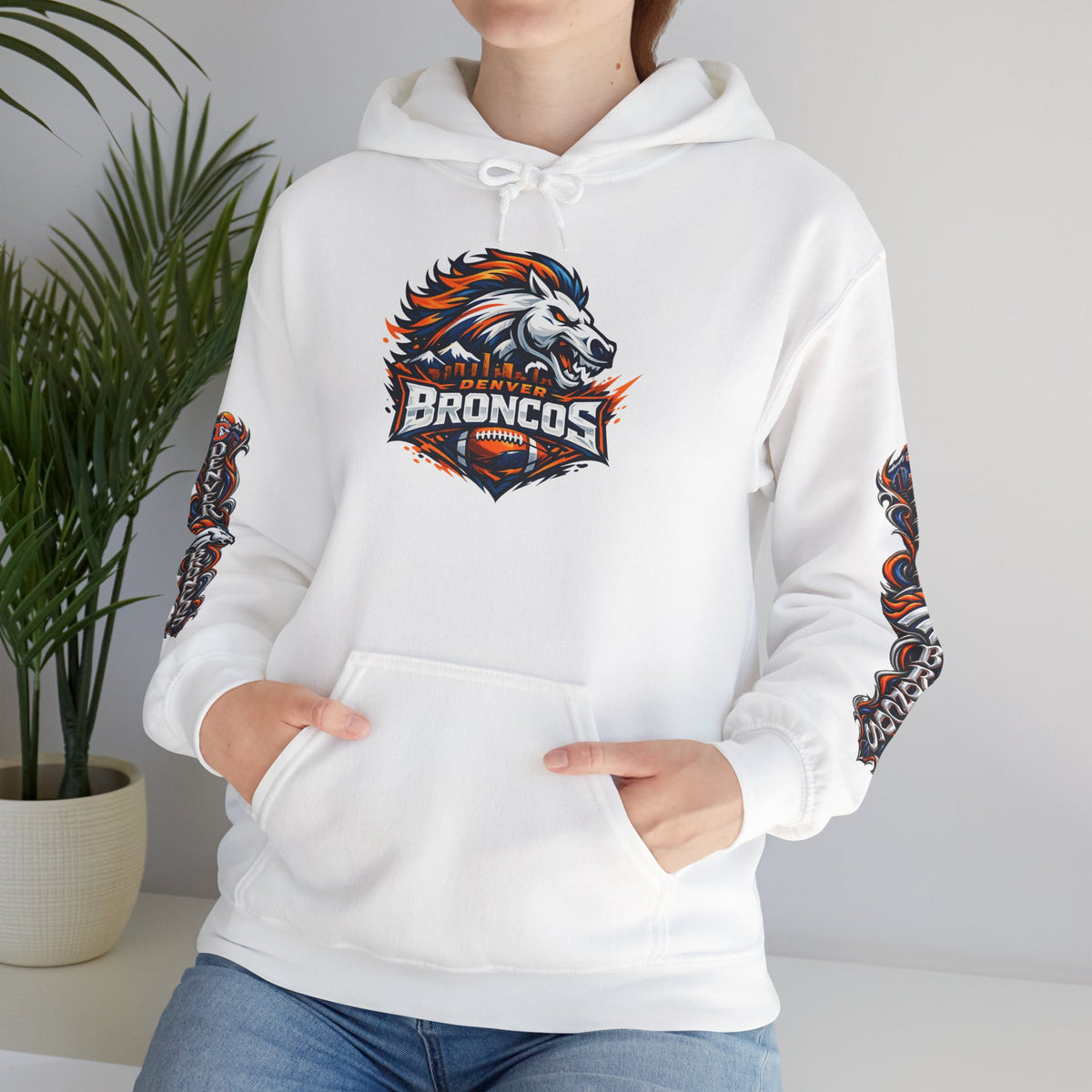 Broncos Fierce Hoodie — Team Logo Sleeve Pullover