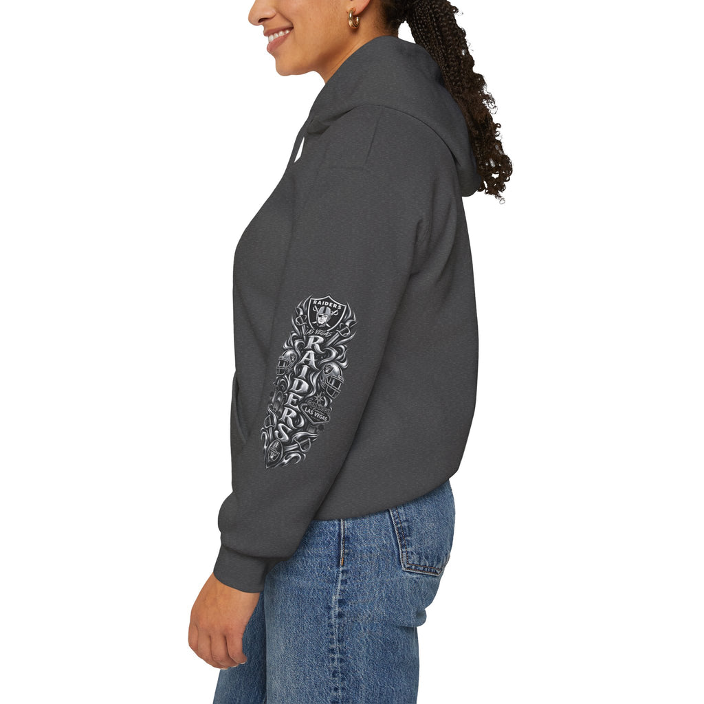 Las Vegas Raider Hoodie — Raider Graphic Pullover with Sleeve Art