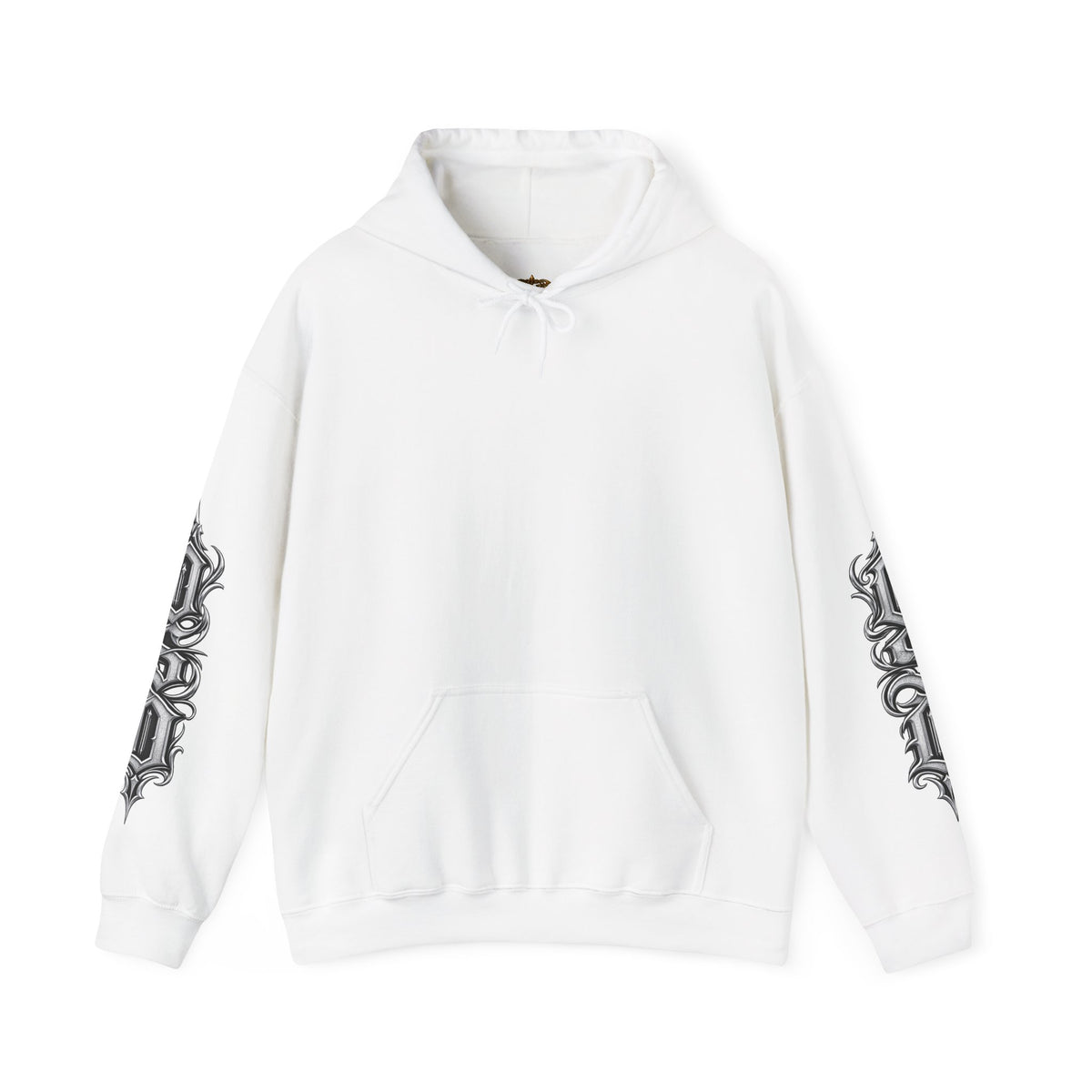 Hoodie — Ornate Gothic "OSD" Logo Sleeve & Back Streetwear Hoodie
