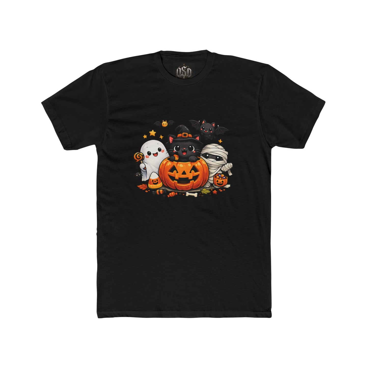 Halloween Cute Kittens in Pumpkin T-Shirt — Trick-or-Treat Cat & Ghost Tee