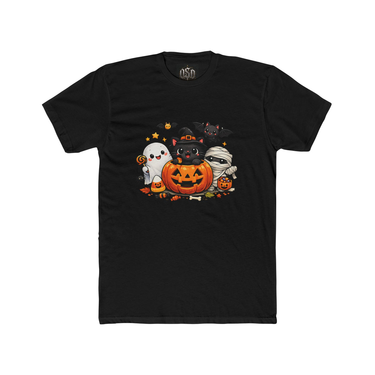 Halloween Cute Kittens in Pumpkin T-Shirt — Trick-or-Treat Cat & Ghost Tee