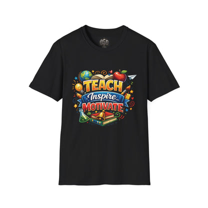 Teacher "Teach Inspire Motivate" T-Shirt — Colorful School Education Tee
