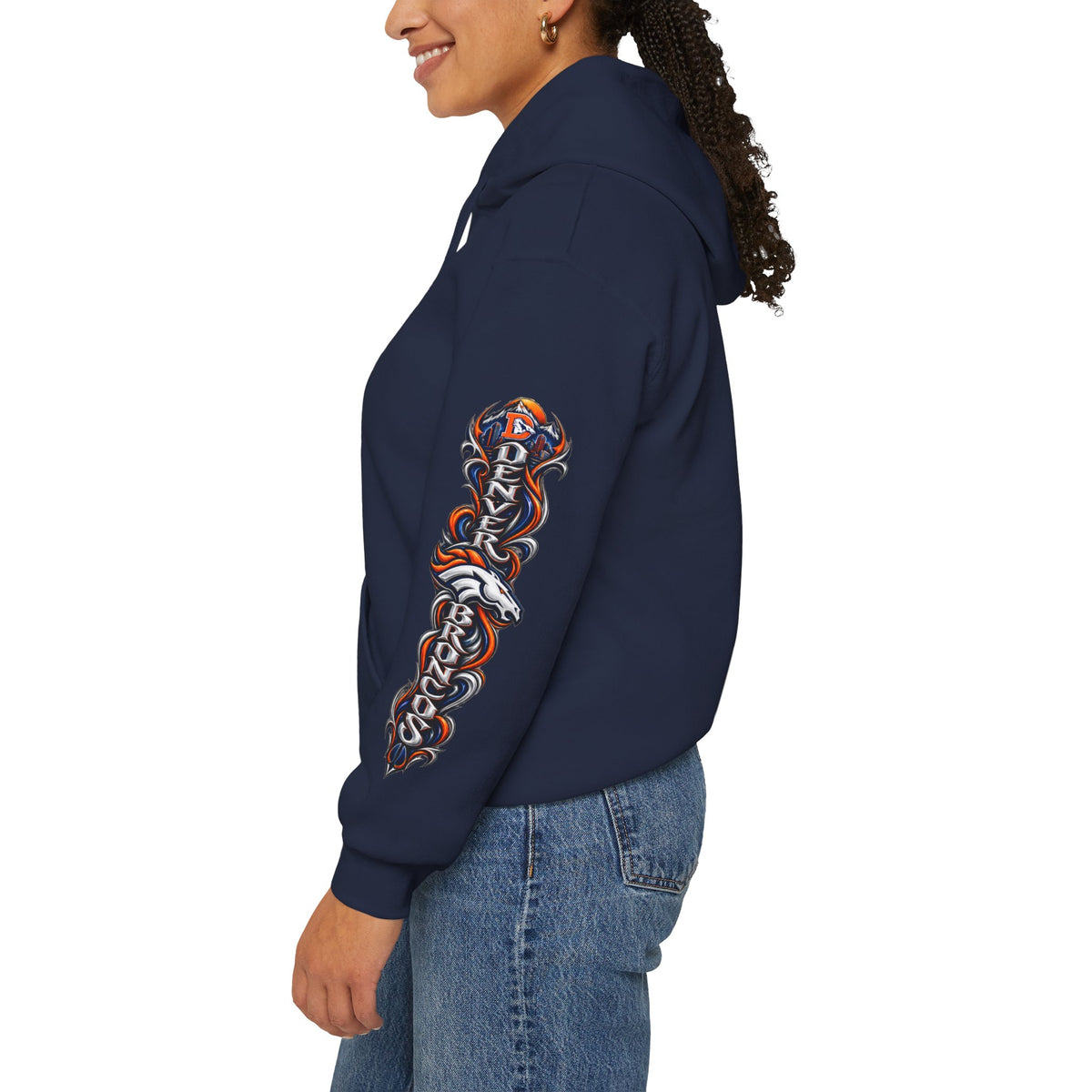 Broncos Fierce Hoodie — Team Logo Sleeve Pullover