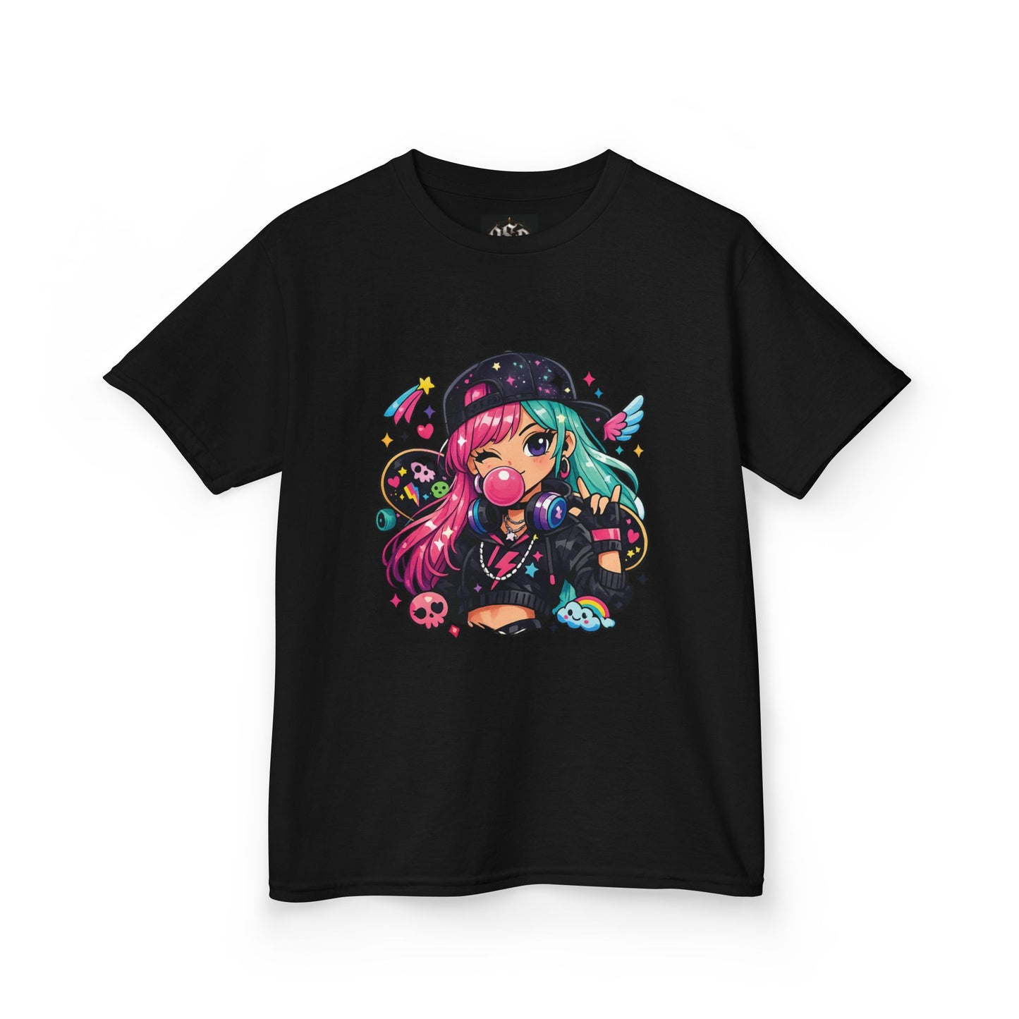 Kids Anime Gamer Tee — Colorful Kawaii Girl Graphic