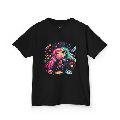 Kids Anime Gamer Tee — Colorful Kawaii Girl Graphic