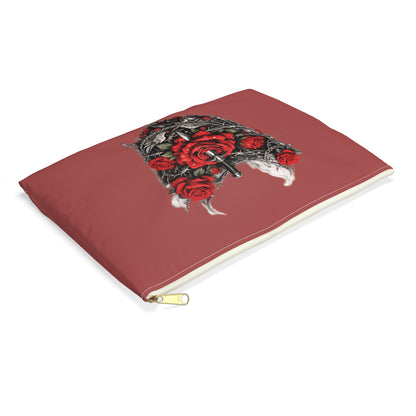Gothic Rose Sword Accessory Pouch — Vintage OSD Crest Makeup Bag