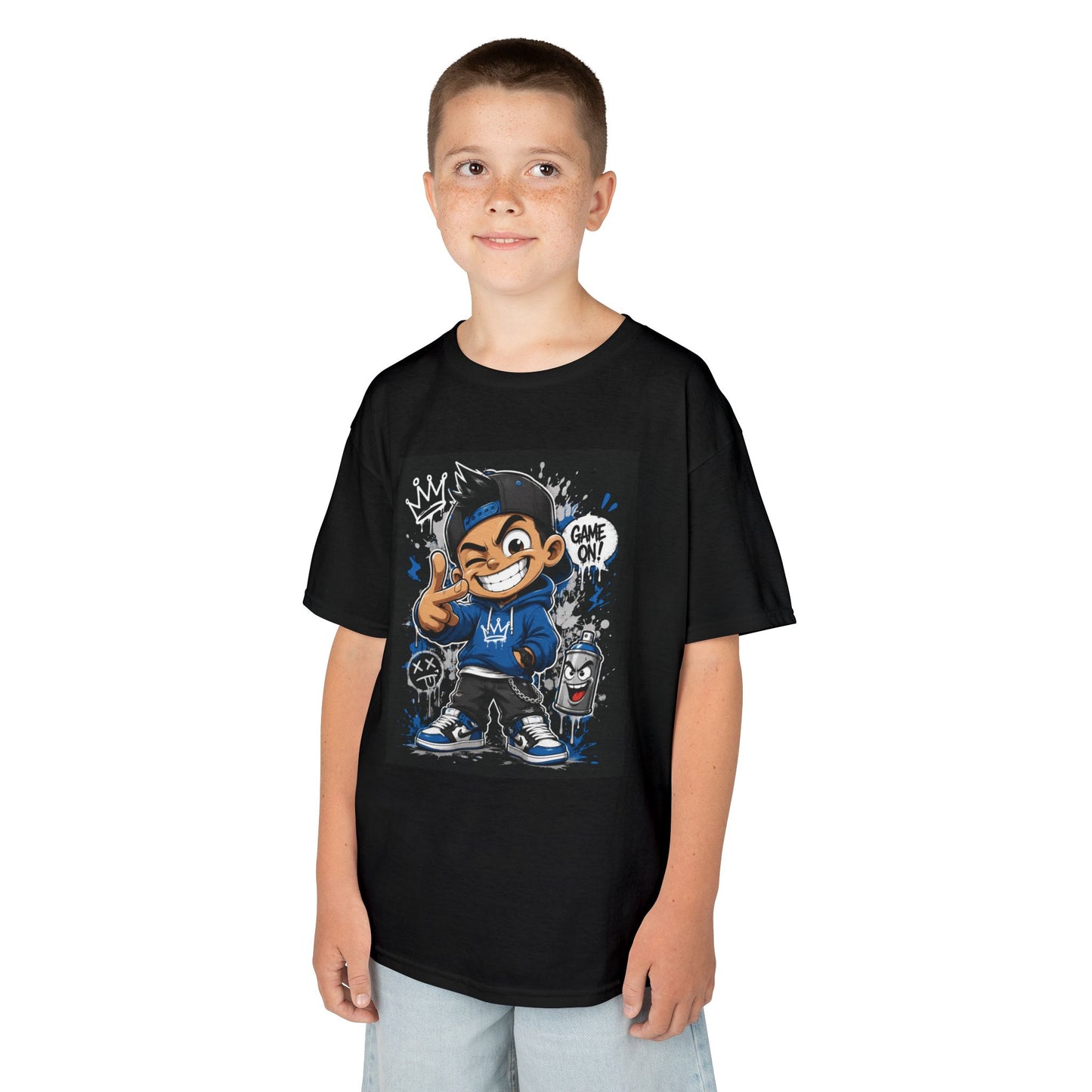 Kids Streetwear Tee — Cartoon Skate Kid Graphic Shirt